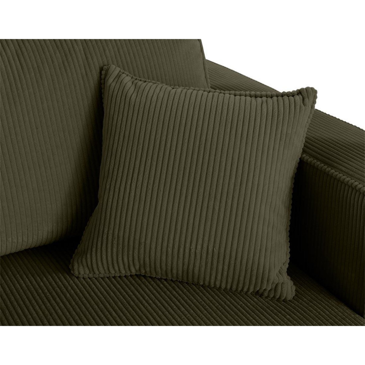 BEST MOBILIER Topaze - canapé droit 4 places avec double méridienne - assise profonde - en velours côtelé