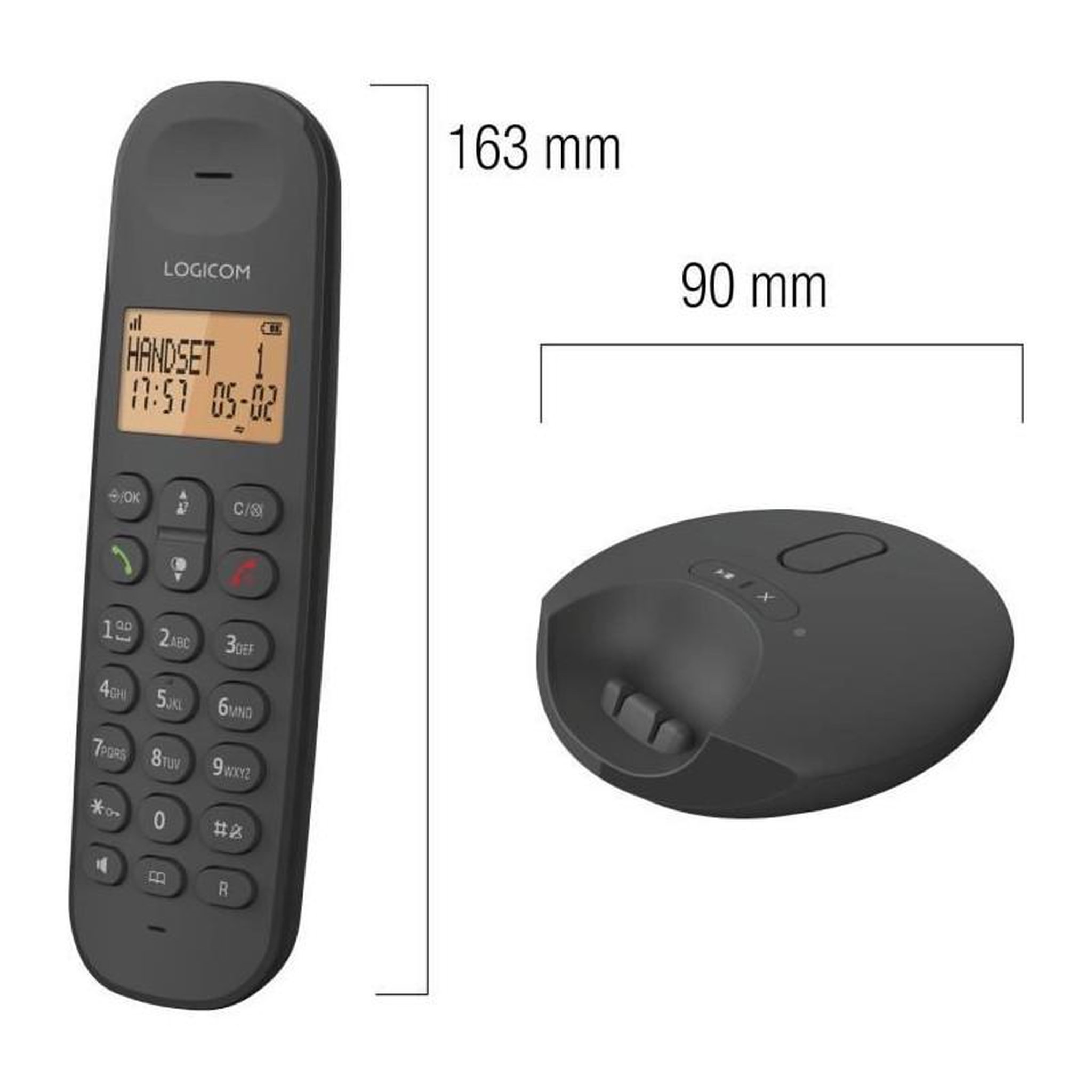 Voir la diapositive 2 : Logicom Téléphone fixe sans fil - LOGICOM - DECT ILOA 255T DUO - Noir - Avec répondeur