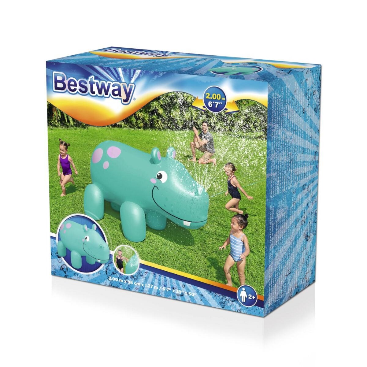BESTWAY Fontaine à eau gonflable jumbo hippo 200 x 96 x 127 cm - 52569
