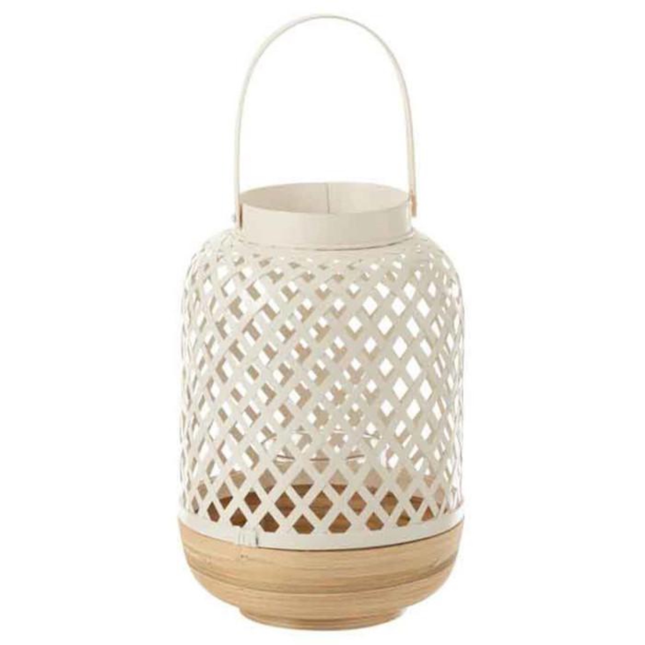 Voir la diapositive 1 : Paris Prix Lanterne Déco en Bambou  Evi  42cm Blanc