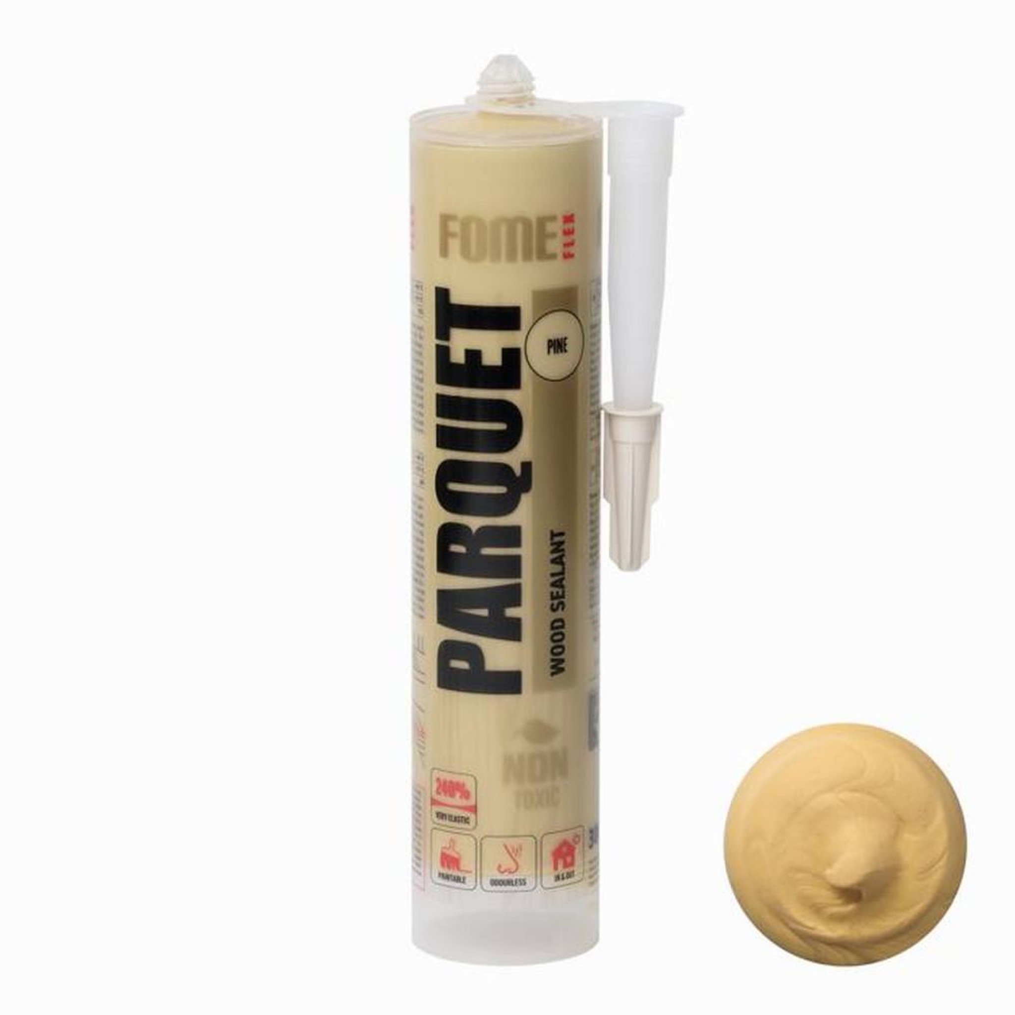 Mastic acrylique monocomposant pour parquet pin à finition satinée, bouche-fentes et joints, ponçable et peintre, sans solvant