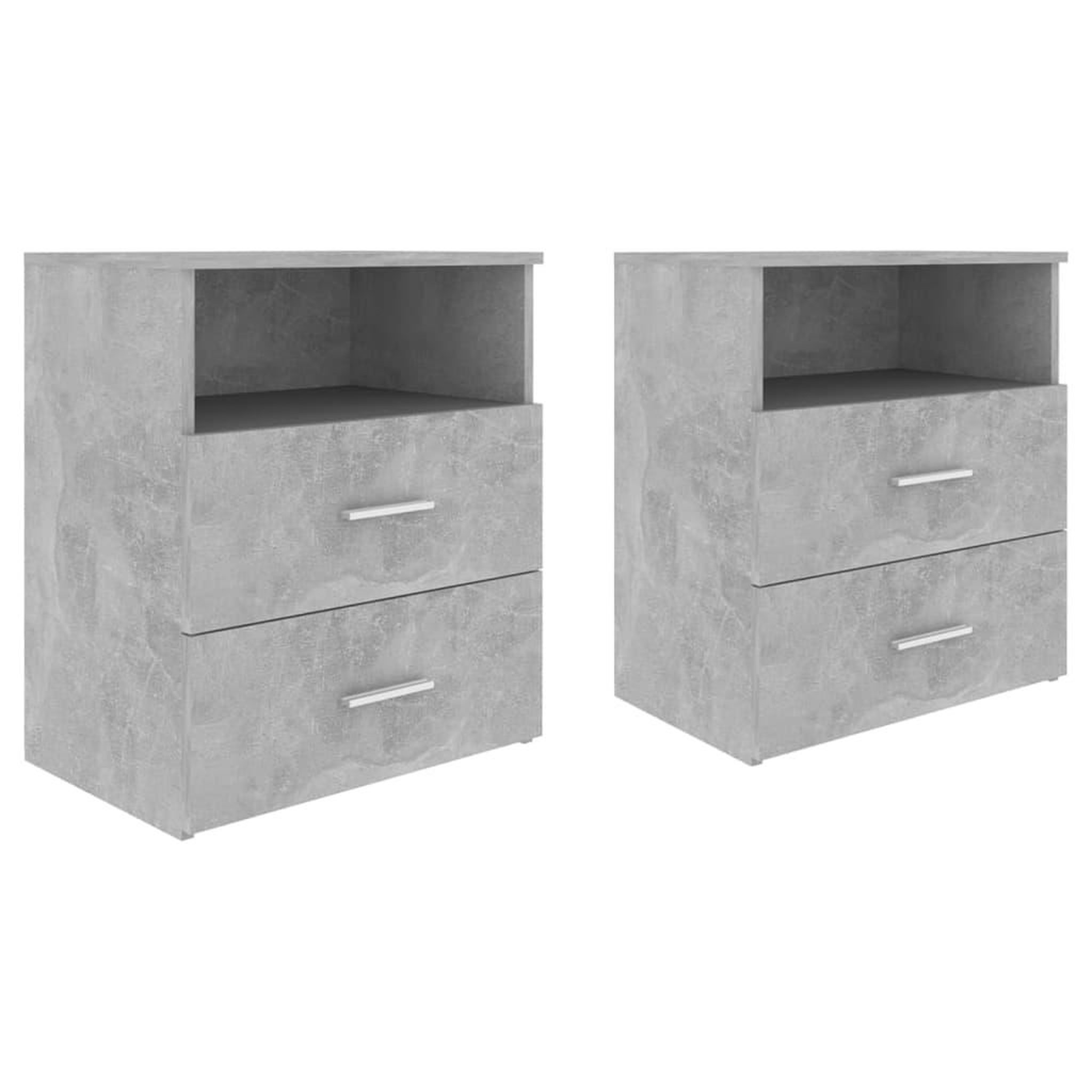 Voir la diapositive 2 : VIDAXL Tables de chevet 2 pcs Gris beton 50x32x60 cm