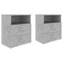 Voir la diapositive 2 : VIDAXL Tables de chevet 2 pcs Gris beton 50x32x60 cm