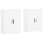 Voir la diapositive 2 : VIDAXL Armoires murales 2 pcs blanc 69,5x34x90 cm