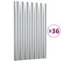 Voir la diapositive 2 : VIDAXL Panneaux de toit 36 pcs Acier enduit de poudre Argente 60x36 cm