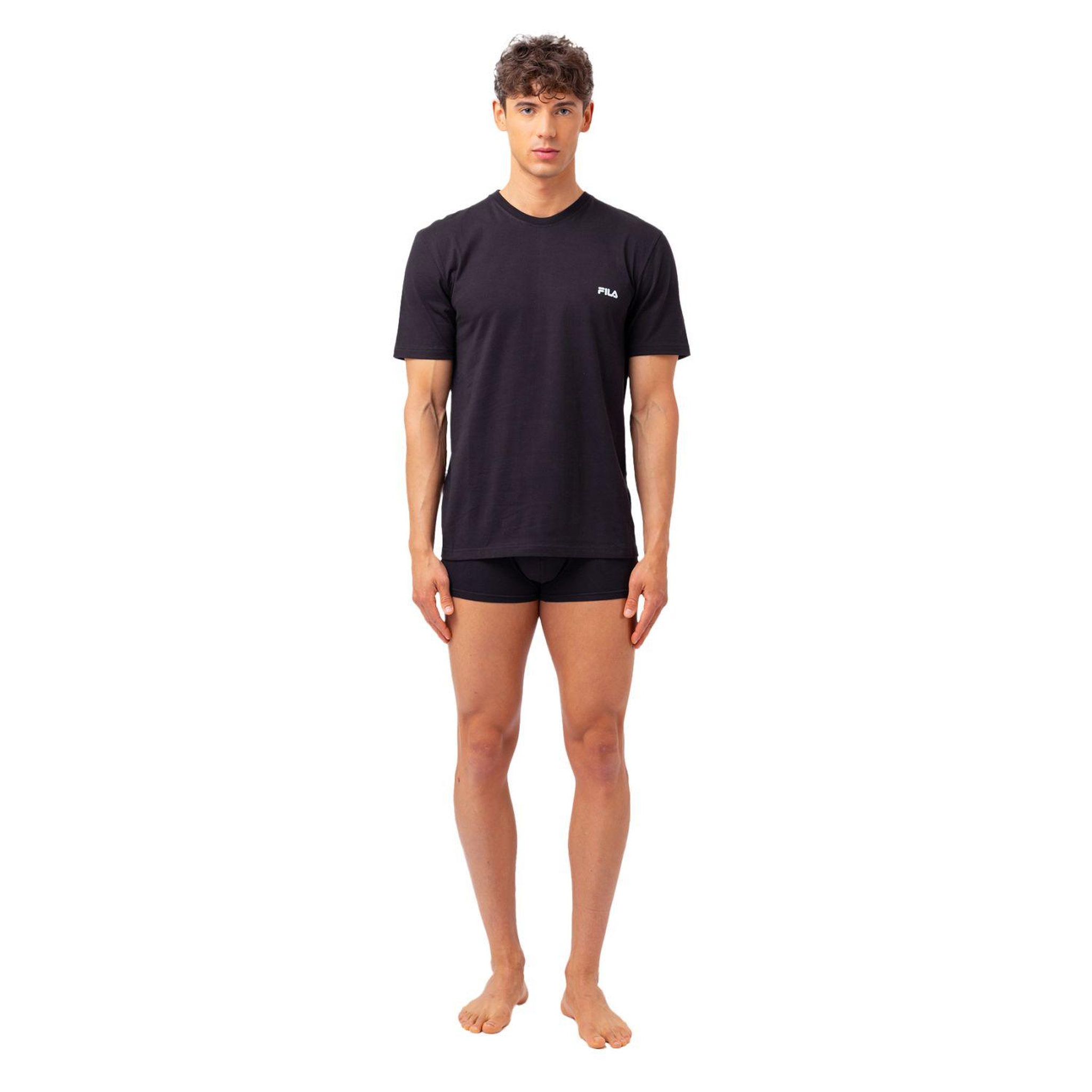 Voir la diapositive 4 : FILA Lot de 2 Maillots de corps col rond homme en coton FU5053