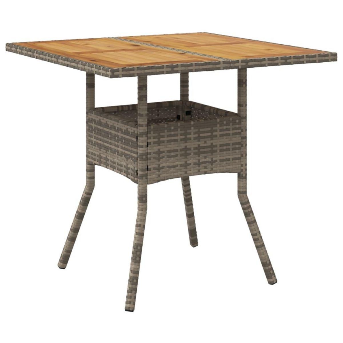 VIDAXL Table de jardin et dessus en bois d'acacia gris resine tressee