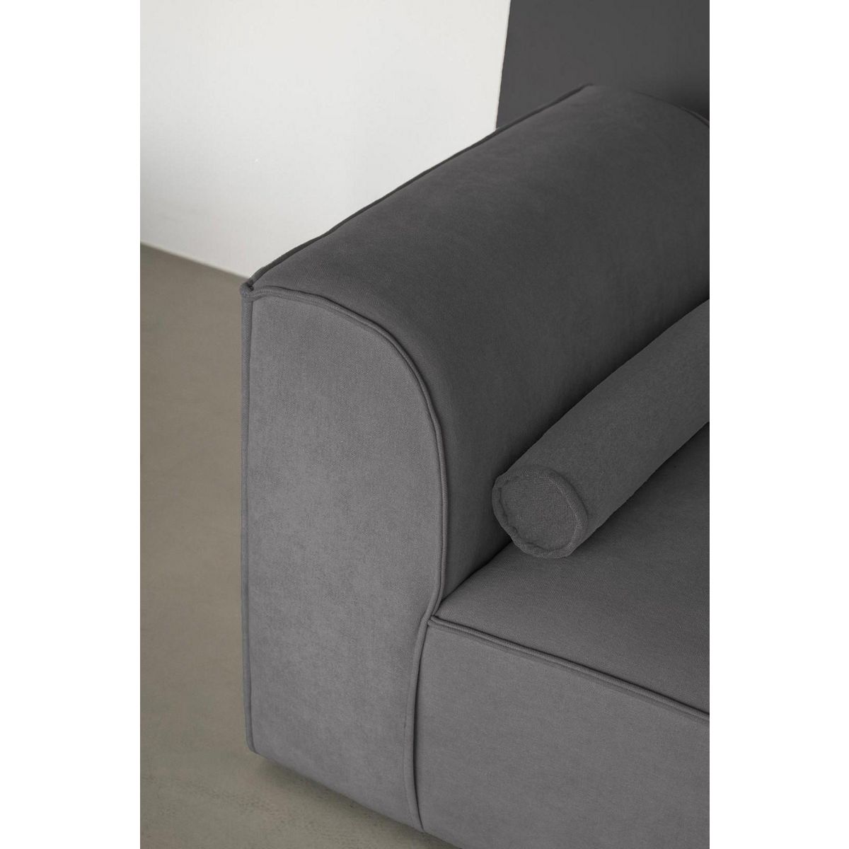 BEST MOBILIER Felix - canapé modulable panoramique d'angle gauche 7 places en tissu texturé