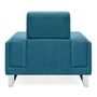 Voir la diapositive 3 : Paris Prix Fauteuil Design en Velours Côtelé  Ezekiel  104cm Bleu