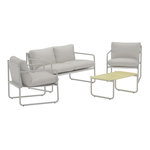 Paris Prix Salon de Jardin 4 Places  Thassos  128cm Gris