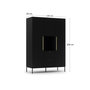 Voir la diapositive 4 : BEST MOBILIER Felicia - armoire - noir - 135x200 cm
