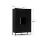 Voir la diapositive 4 : BEST MOBILIER Felicia - armoire - noir - 135x200 cm