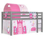 Voir la diapositive 1 : Paris Prix Pack - Lit Enfant Surélevé, Tente, 3 Pochettes & Tunnel  Pino Princesse  Gris