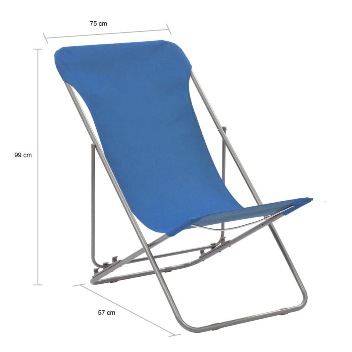 VIDAXL Chaises de plage pliables lot de 2 Acier et tissu oxford Bleu