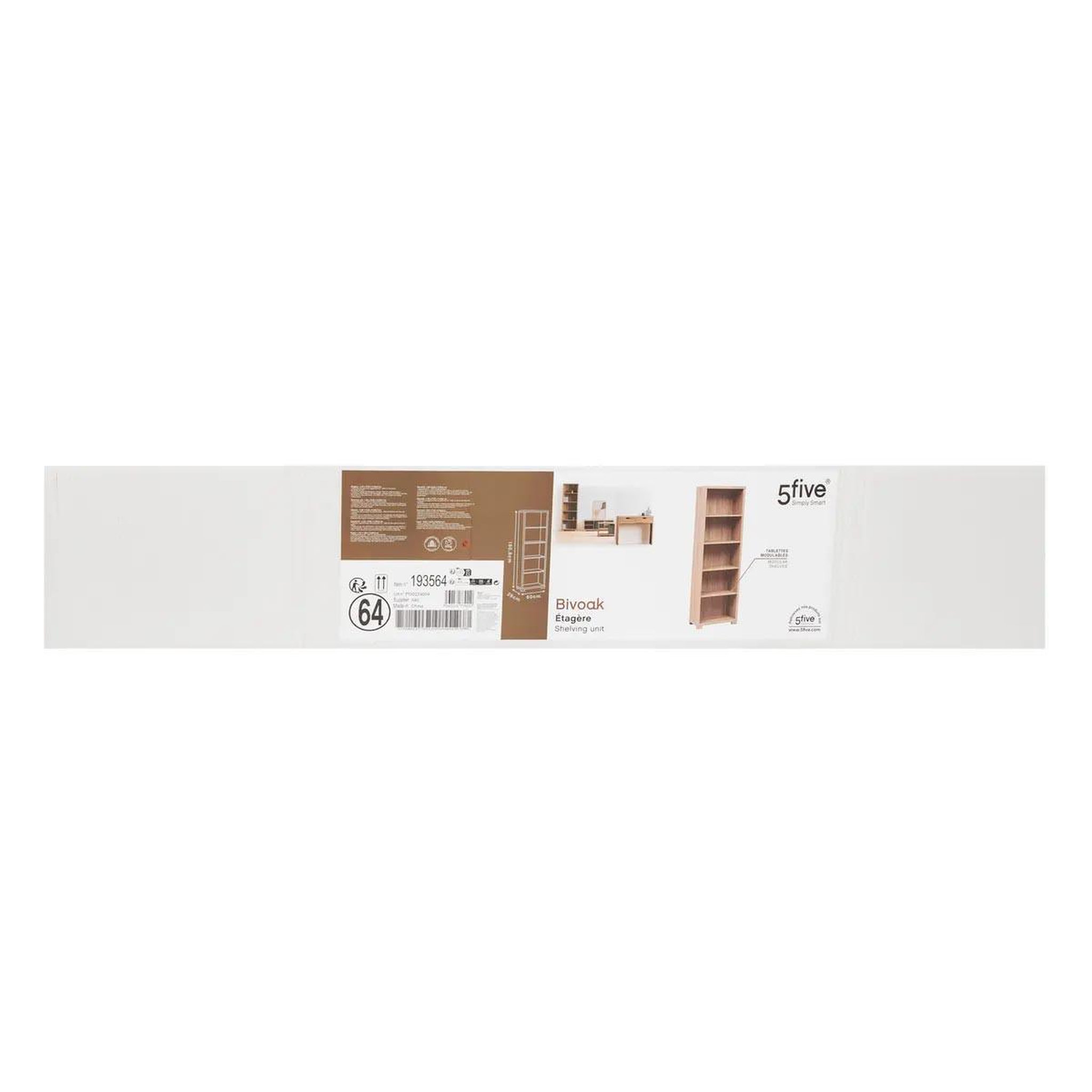 Voir la diapositive 5 : FIVE Etagère 5 niveaux  bivoak  180cm naturel