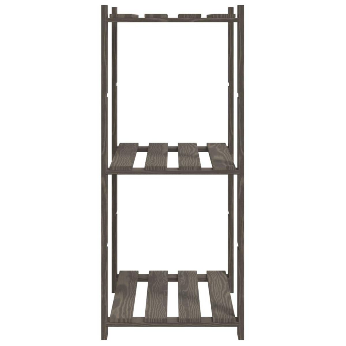 VIDAXL Support de rangement a 3 niveaux gris 60x38x90 cm bois de pin