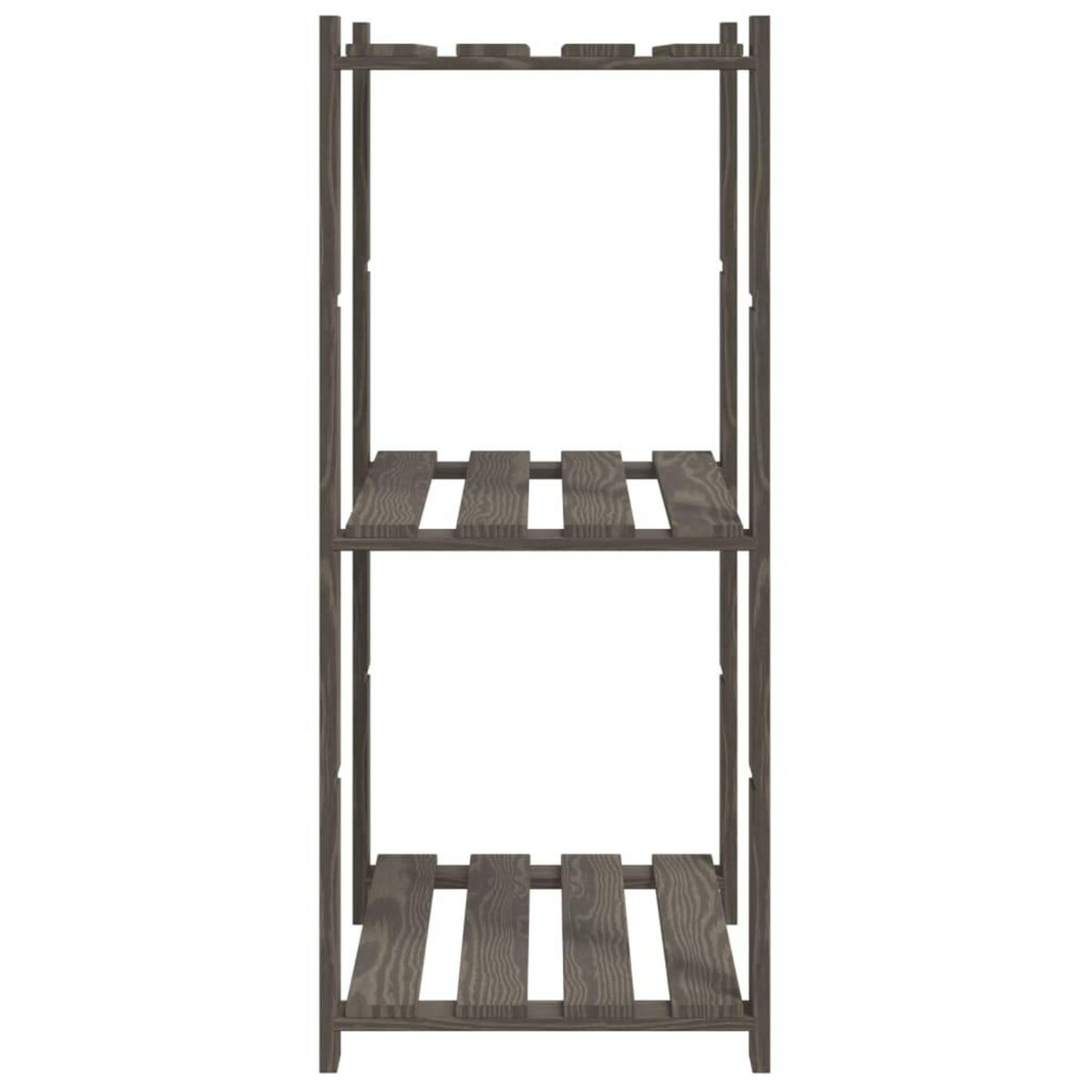 VIDAXL Support de rangement a 3 niveaux gris 60x38x90 cm bois de pin