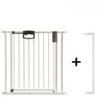 GEUTHER Barrière de Porte à Pression Easylock Plus en Métal - Ajustable de 88,5 cm à 96,5 cm, Couleur Blanc