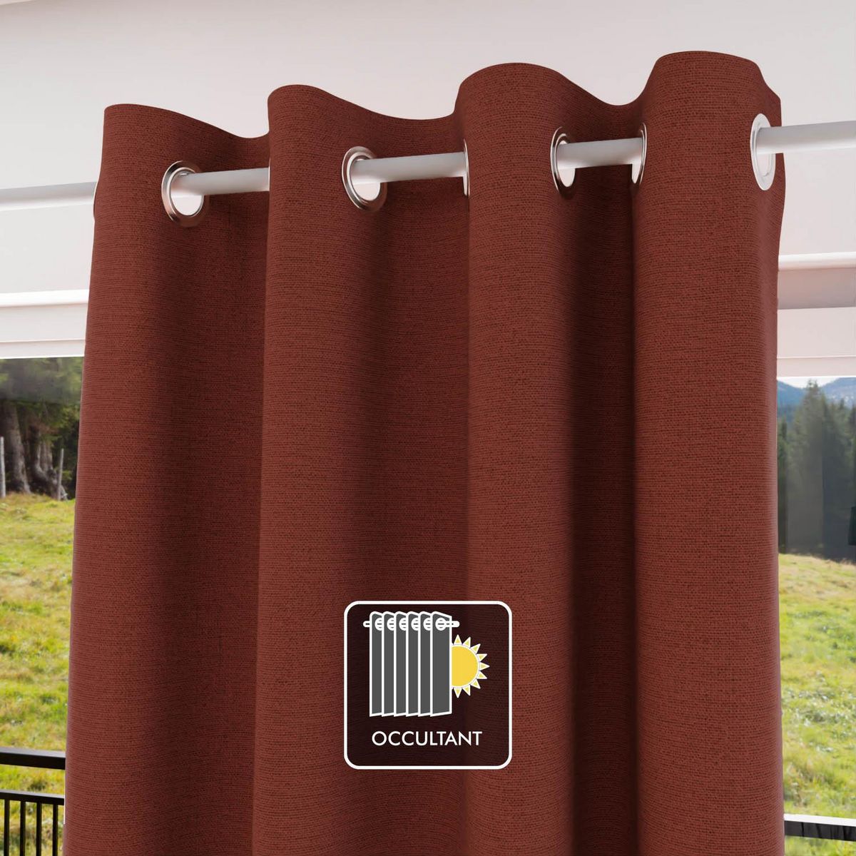SOLEIL D'OCRE Rideau à oeillets 100% occultant ECLIPSE, par Soleil d'Ocre