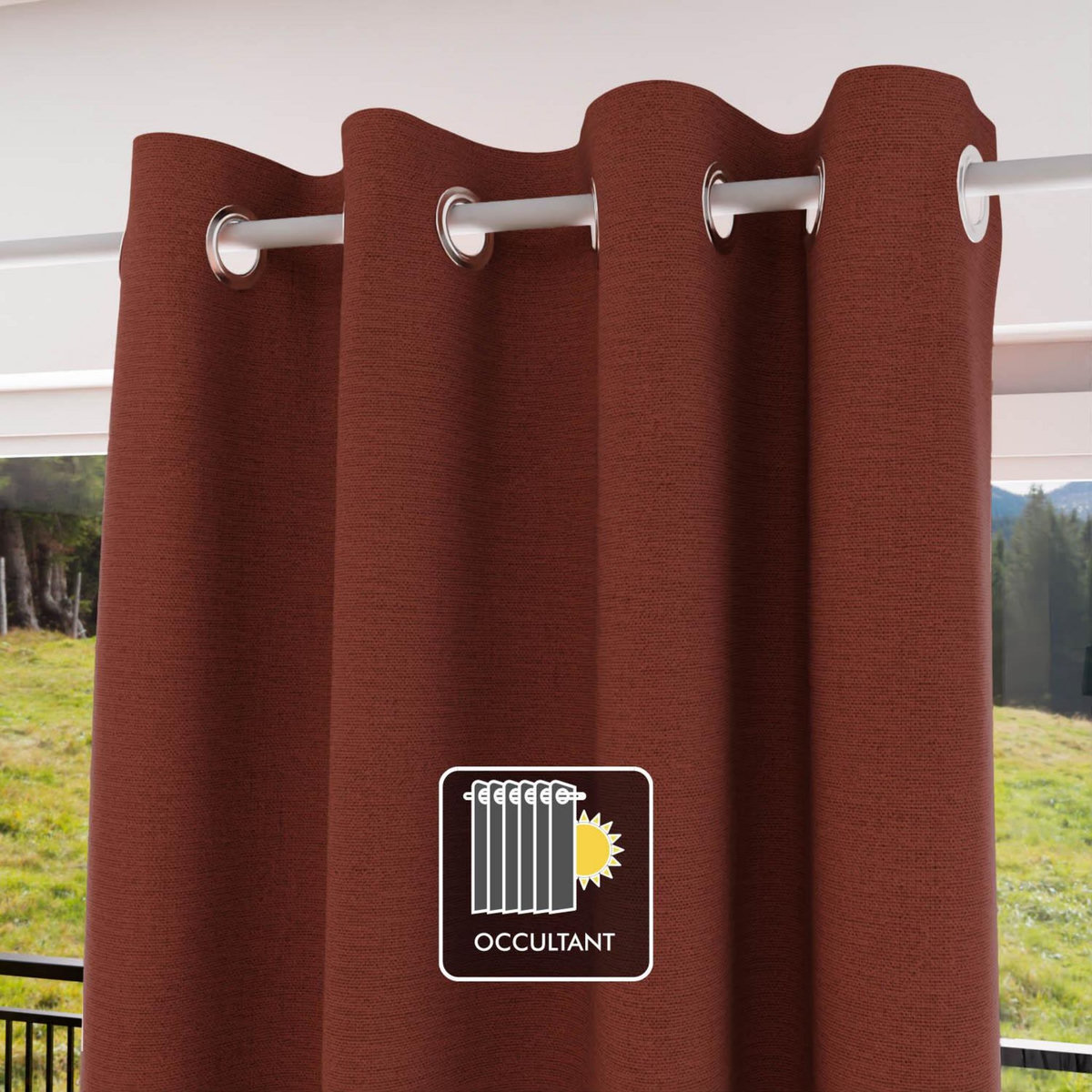 SOLEIL D'OCRE Rideau à oeillets 100% occultant ECLIPSE, par Soleil d'Ocre