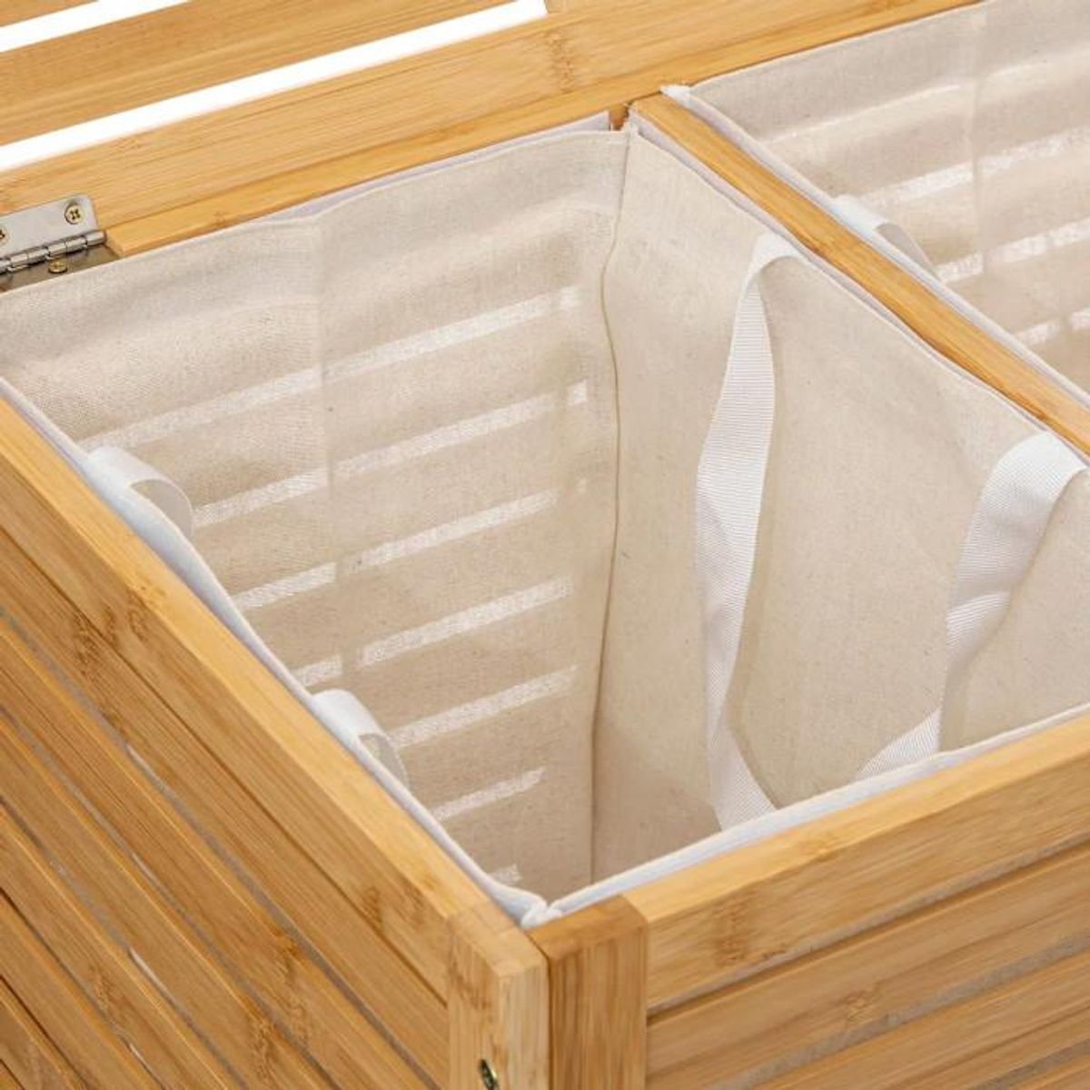 FIVE Panier à Linge Double Bambou  Sicela  60cm Naturel