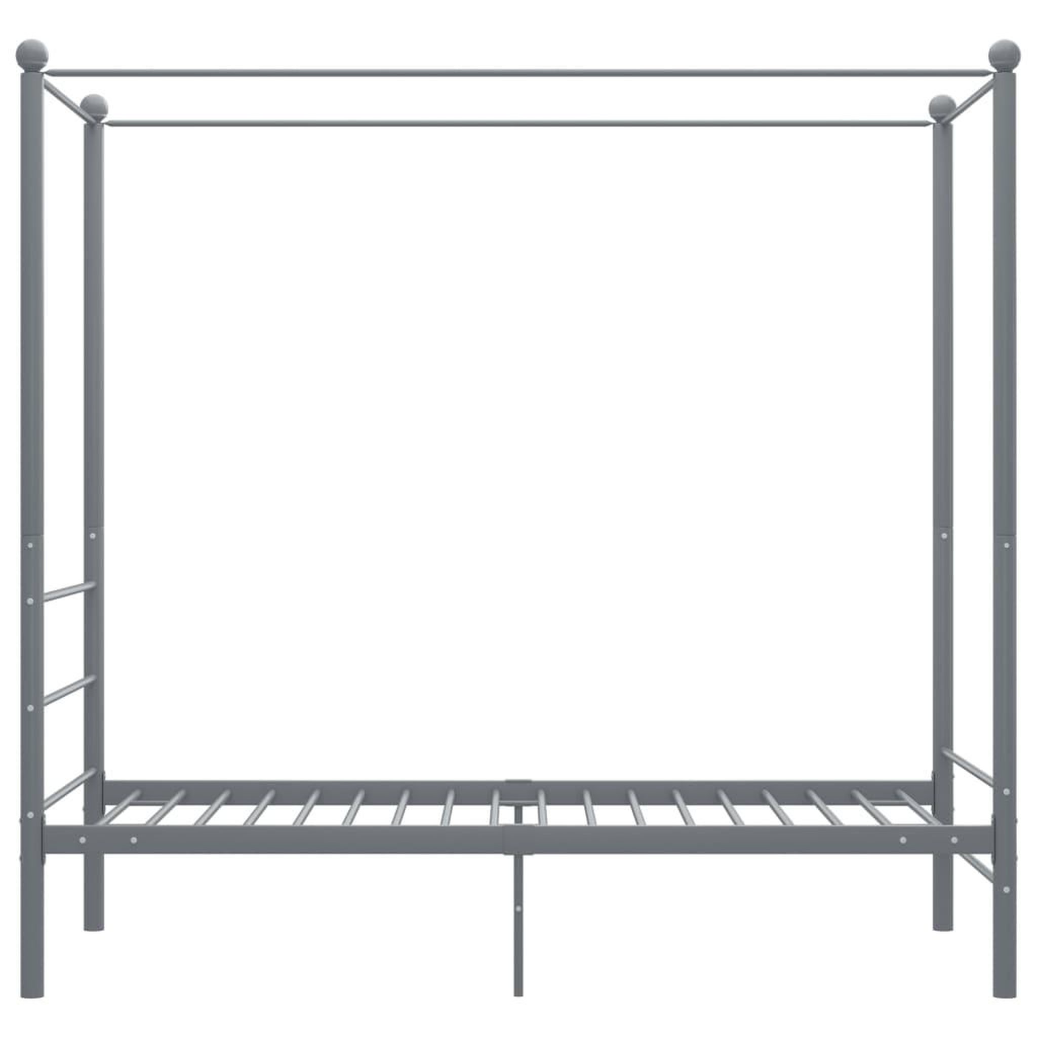 Voir la diapositive 3 : VIDAXL Cadre de lit a baldaquin Gris Metal 90x200 cm