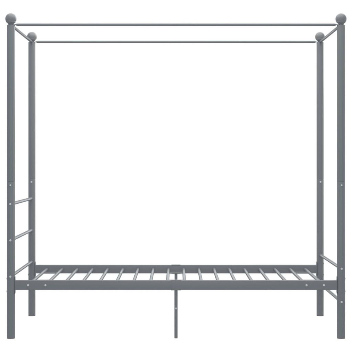 VIDAXL Cadre de lit a baldaquin Gris Metal 90x200 cm