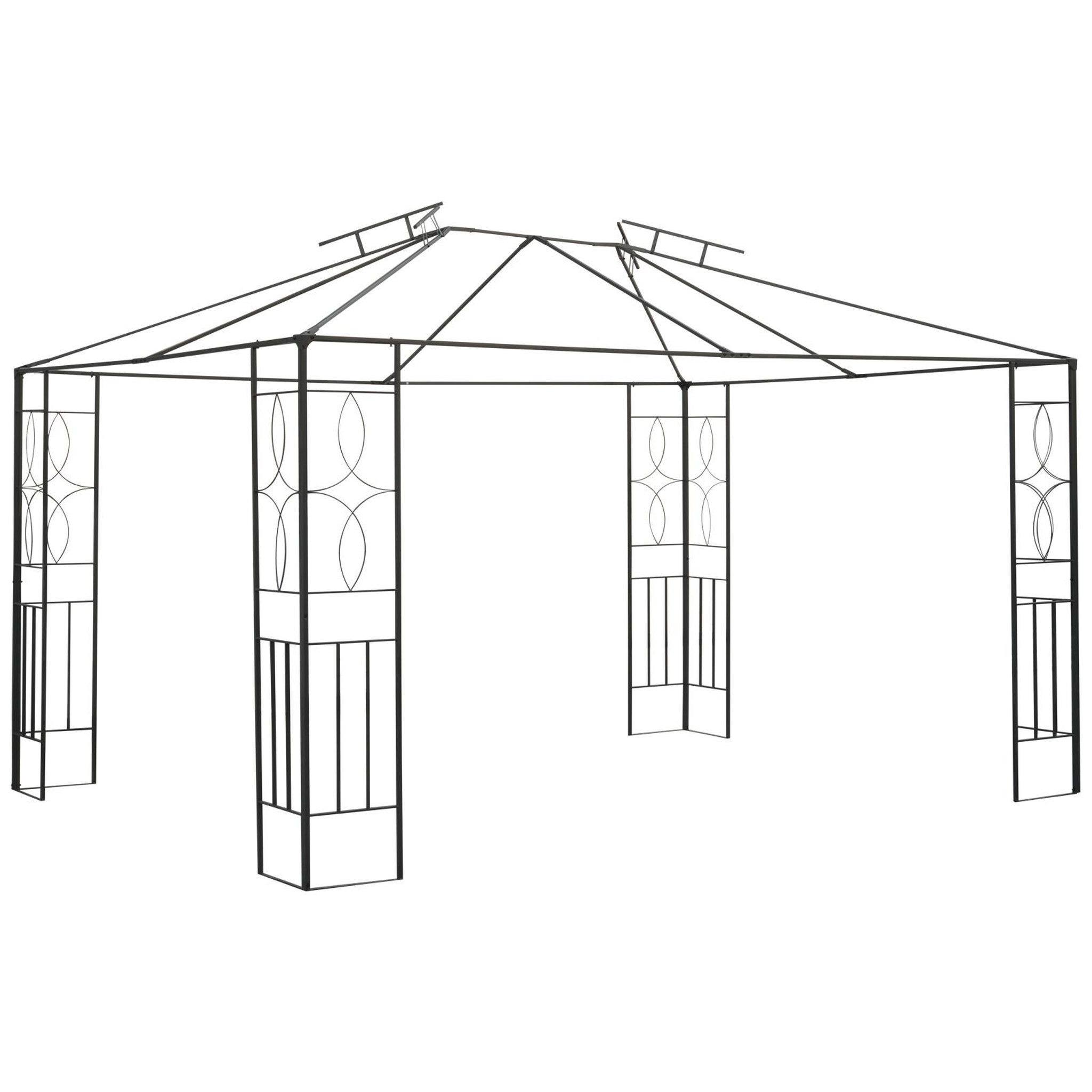 Voir la diapositive 5 : OUTSUNNY Toile de rechange pour pavillon tonnelle tente 3 x 4 m polyester haute densité 180 g/m² beige