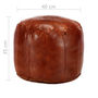 Voir la diapositive 4 : VIDAXL Pouf 40 x 35 cm Brun roux Cuir veritable de chevre