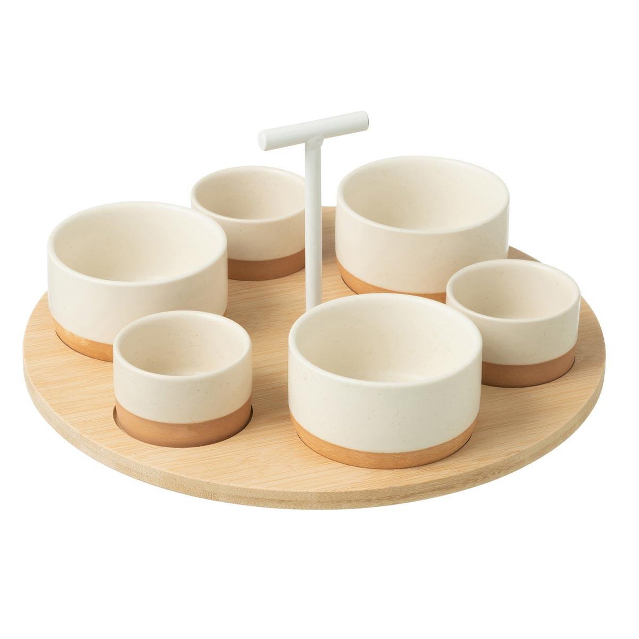 J-LINE Service Apéritif 7 Pièces  Avery  29cm Blanc