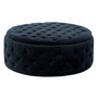 Voir la diapositive 1 : Paris Prix Pouf Rond en Velours  Wilson  100cm Anthracite