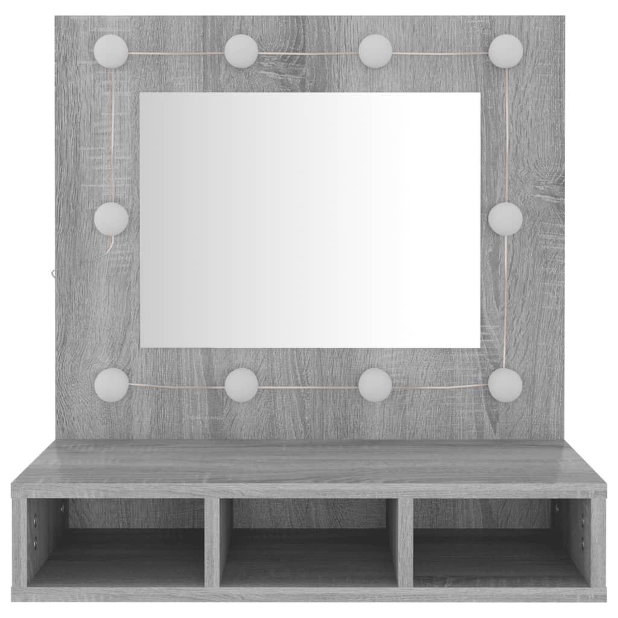 Voir la diapositive 5 : VIDAXL Armoire a miroir avec LED Sonoma gris 60x31,5x62 cm