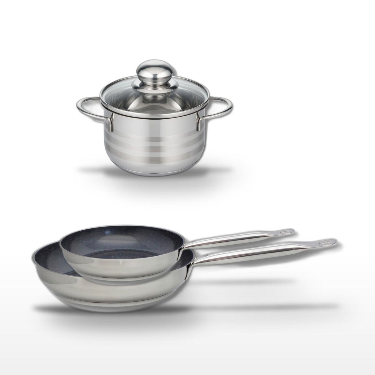 ELO Lot de 2 Poêles 24/28 cm Elo Profi Therm Platinum et Faitout 16 cm