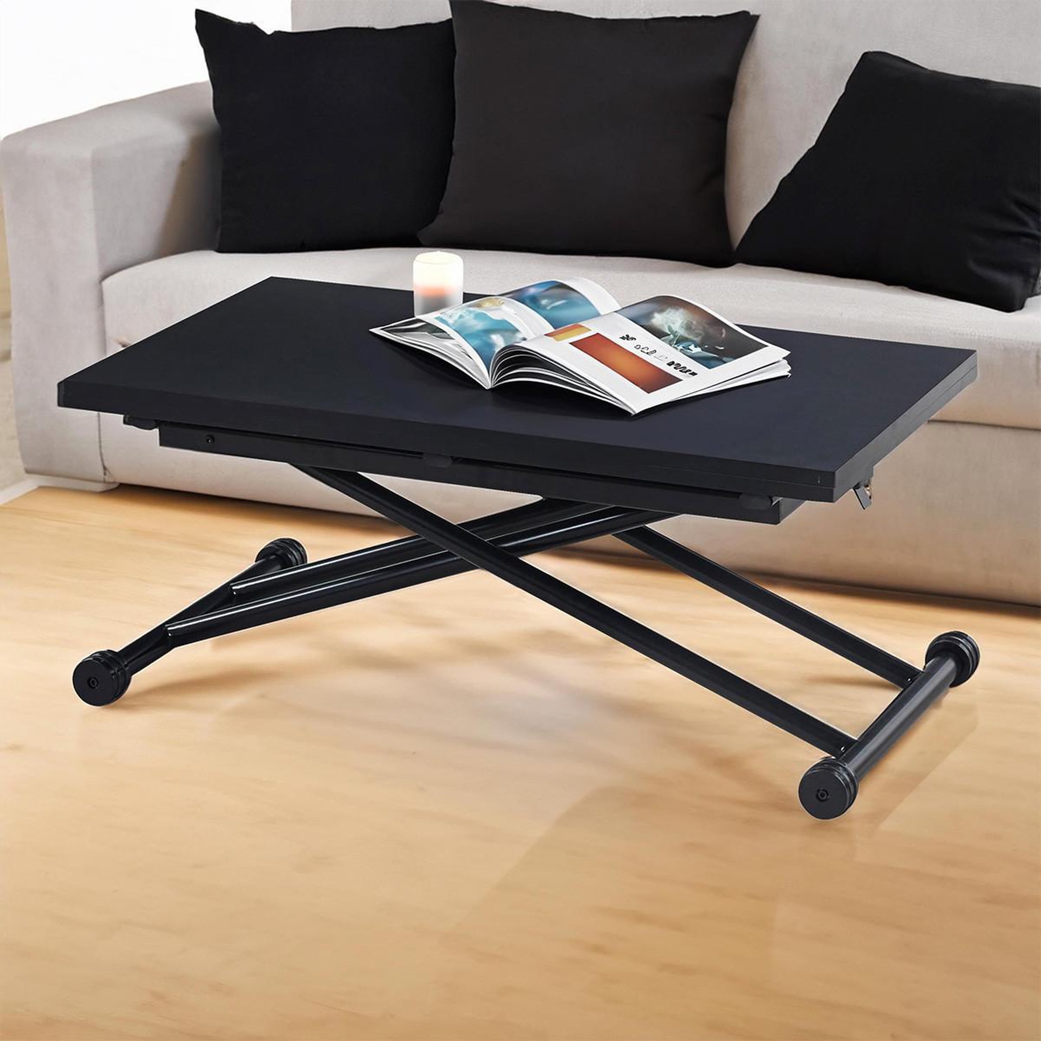 Voir la diapositive 6 : Paris Prix Table basse relevable  higher  57-114cm noir carbone