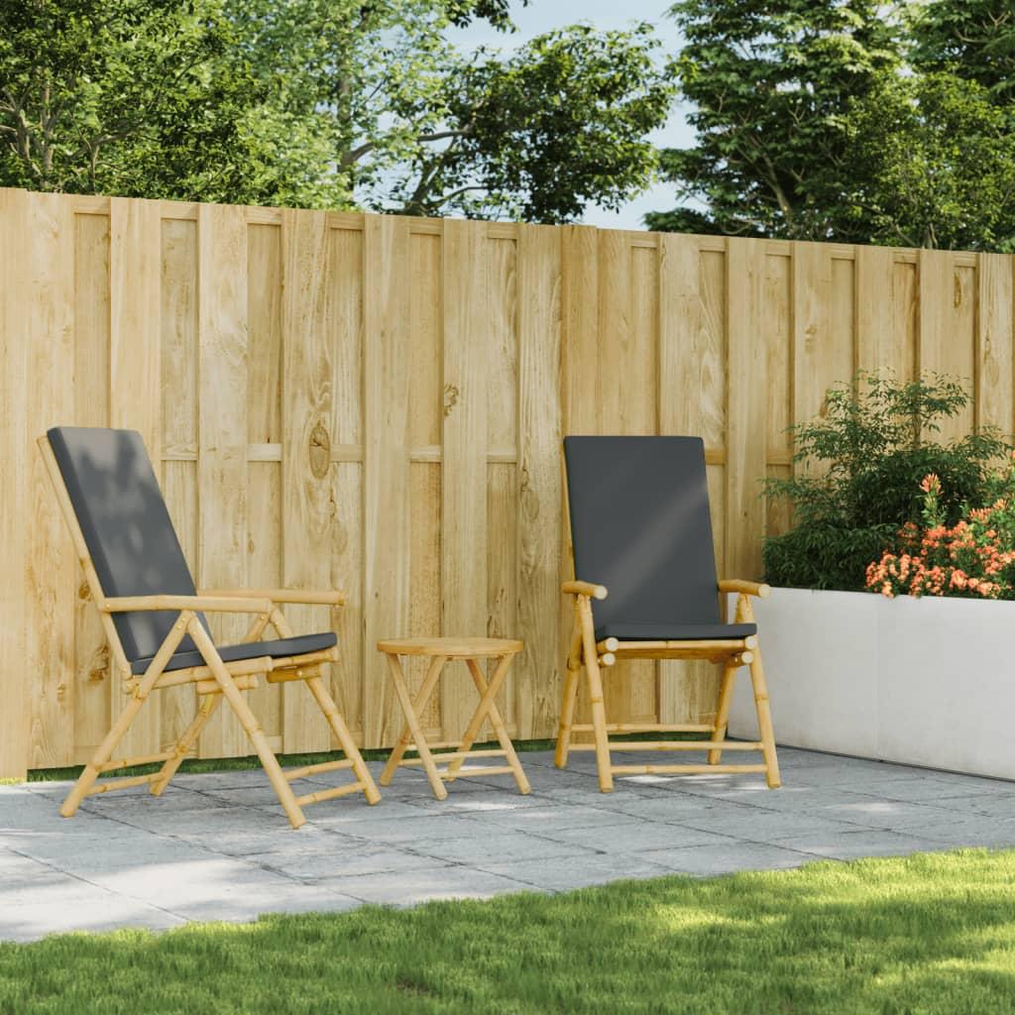 Voir la diapositive 3 : VIDAXL Table de jardin pliable Ø45x45 cm bambou