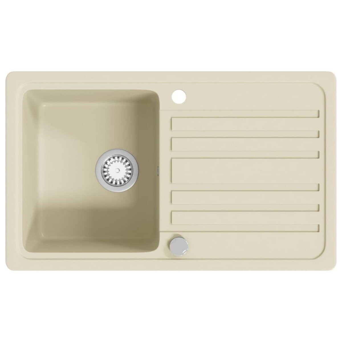 VIDAXL Evier de cuisine Granit Seul lavabo Beige