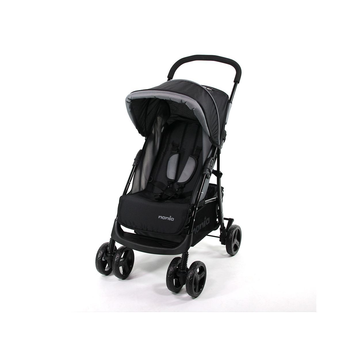 NANIA Poussette duo 2 en 1 TEXAS gris + Siège auto BEONE groupe 0+