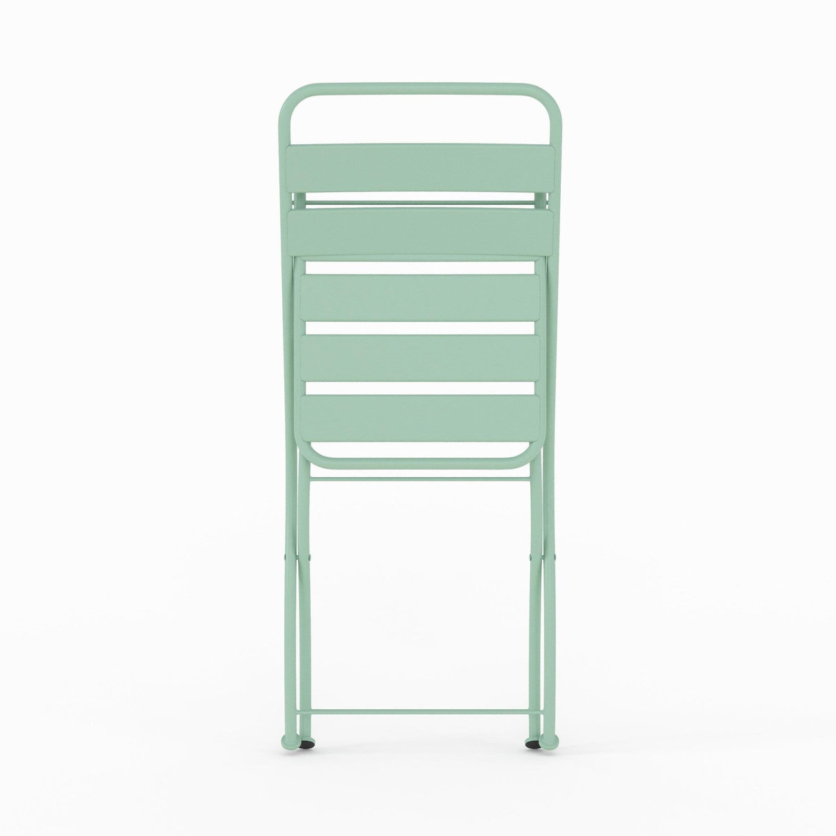 Rendez vous déco Lot de 2 chaises de jardin en métal vert clair, pliantes-Yumi