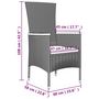 Voir la diapositive 6 : VIDAXL Ensemble a manger de jardin 5 pcs coussins gris resine tressee
