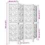 Voir la diapositive 6 : VIDAXL Cloison de separation 4 panneaux marron bois paulownia massif