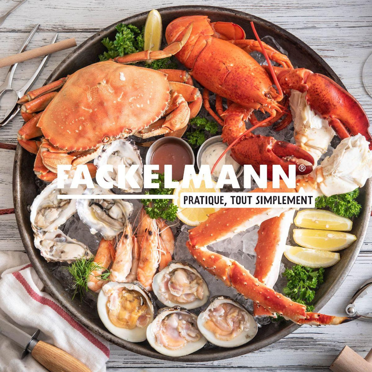 Fackelmann Lot de 6 fourchettes à crustacé en acier inoxydable 18,5 cm Fackelmann