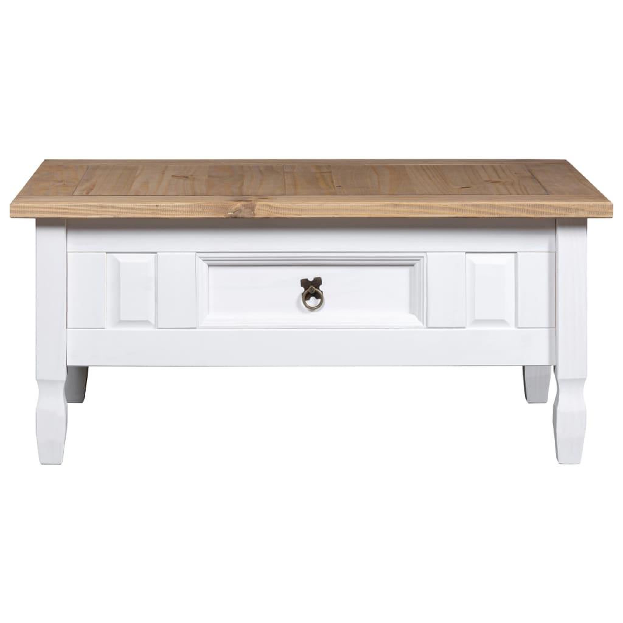 Voir la diapositive 2 : VIDAXL Table basse Pin mexicain Gamme  Blanc 100x55x44 cm