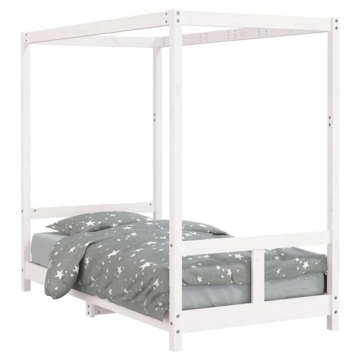 VIDAXL Cadre de lit pour enfant blanc 80x160 cm bois de pin massif