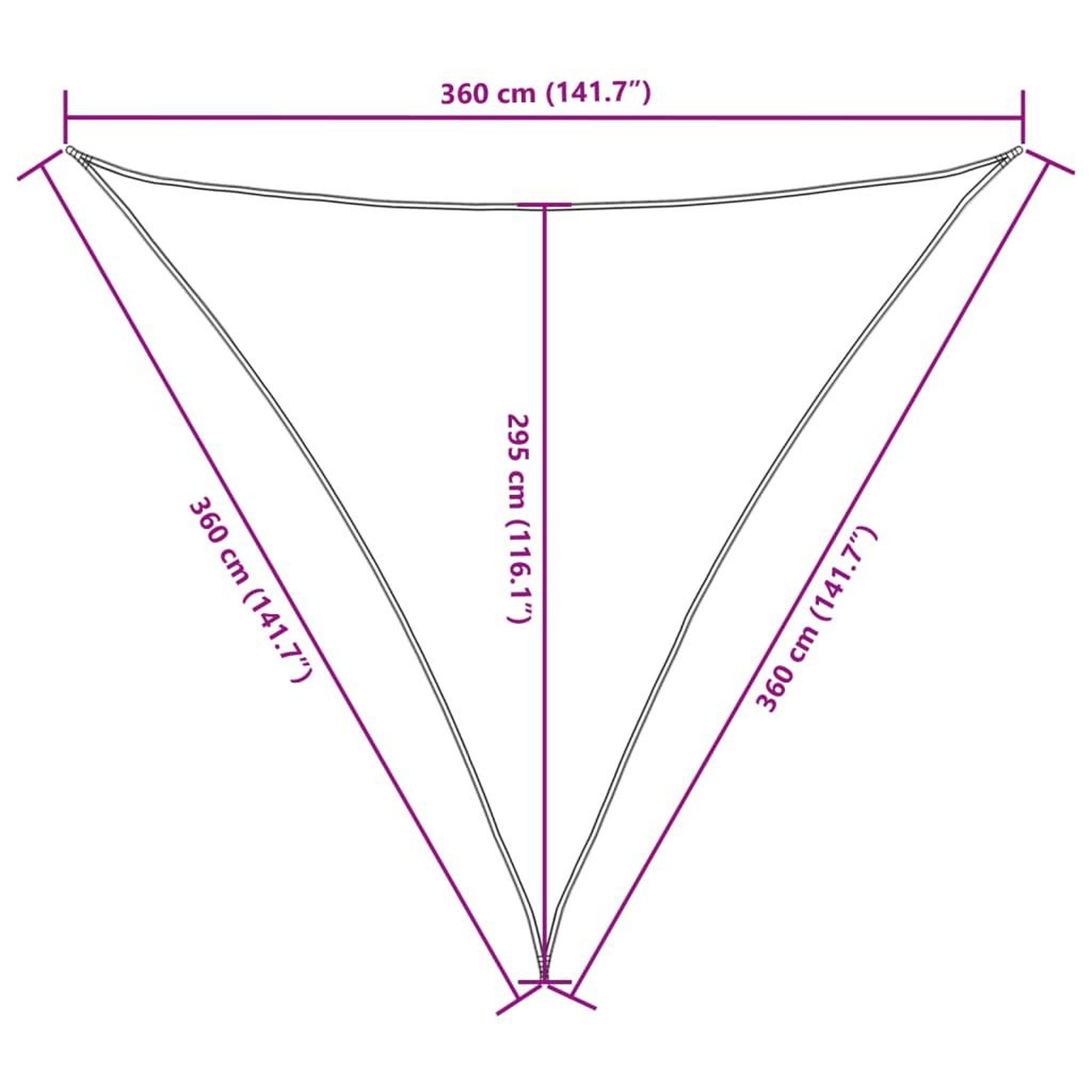 Voir la diapositive 6 : VIDAXL Voile de parasol tissu oxford triangulaire 3,6x3,6x3,6 m noir