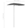 Voir la diapositive 6 : VIDAXL Demi-parasol de jardin avec mat 180x90 cm anthracite
