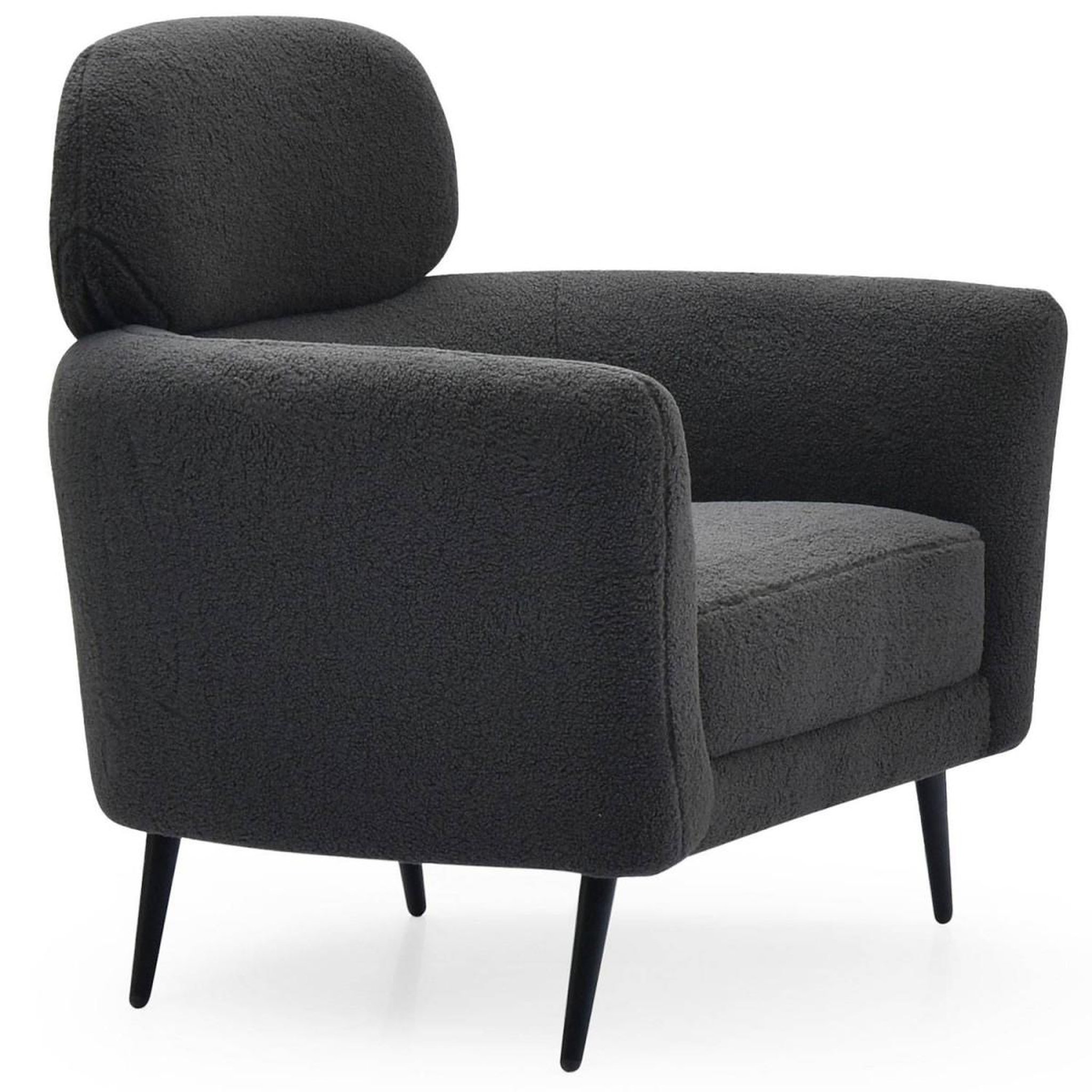 Voir la diapositive 3 : Paris Prix Fauteuil design bouclette  damien  86cm gris foncé