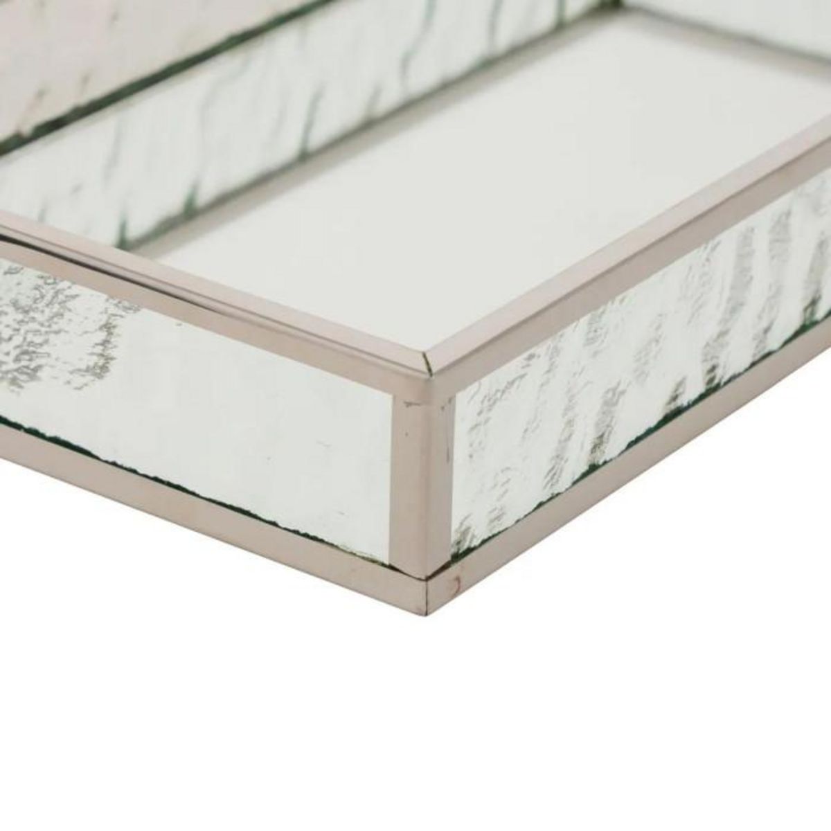 ATMOSPHERA Lot de 2 Plateaux Miroir en Verre  Ania  28cm Argent