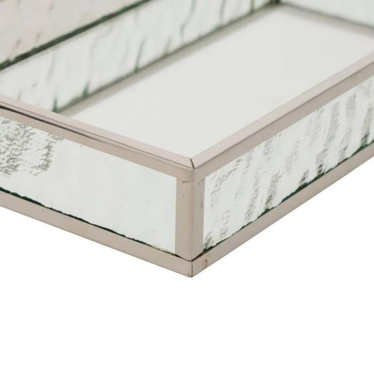 ATMOSPHERA Lot de 2 Plateaux Miroir en Verre  Ania  28cm Argent