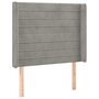 Voir la diapositive 2 : VIDAXL Tete de lit avec oreilles Gris clair 93x16x118/128 cm Velours