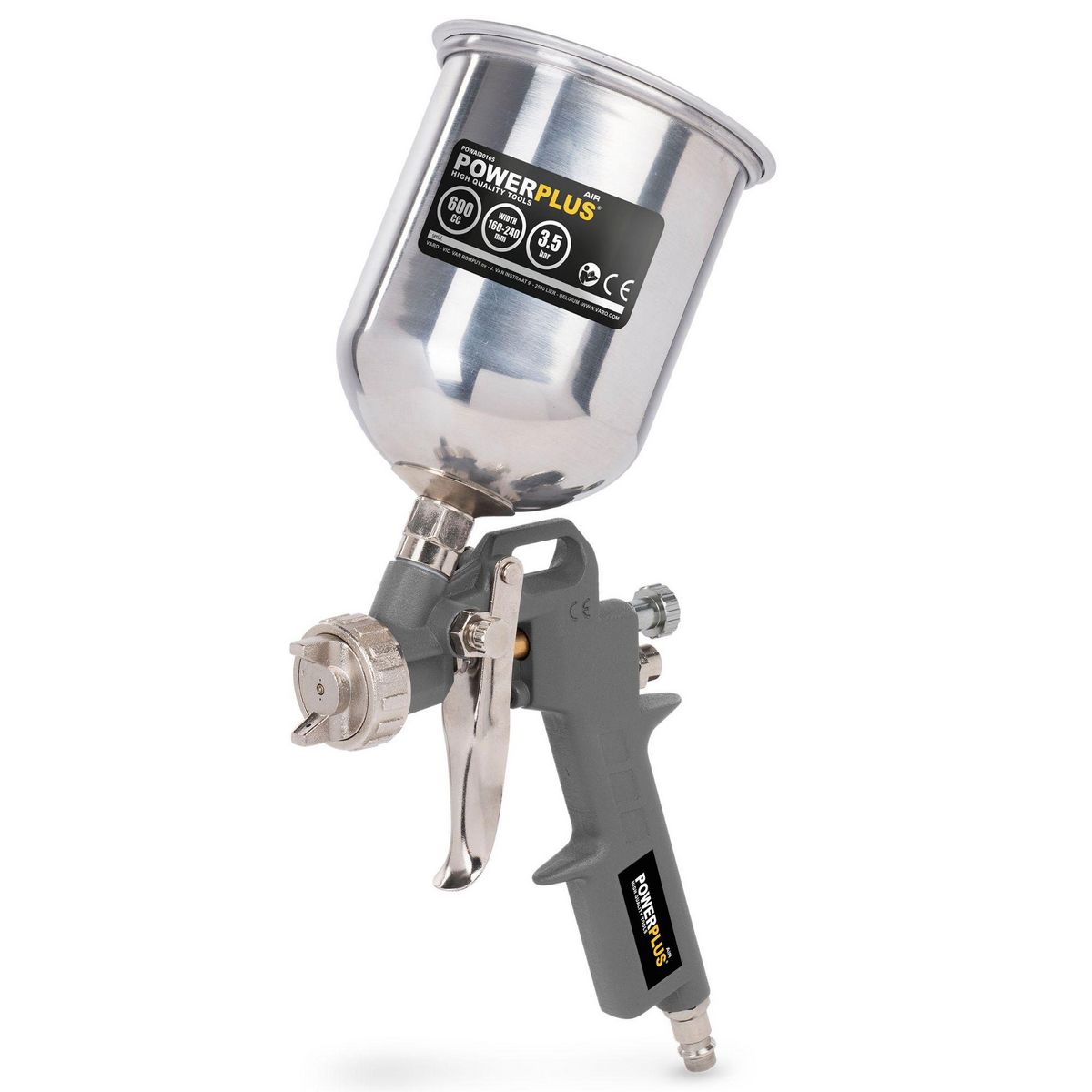 POWERPLUS Pistolet peinture pneumatique avec godet haut
